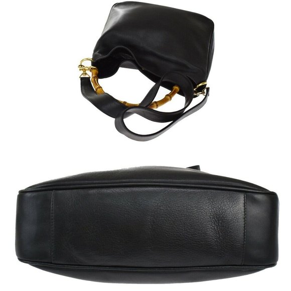 Auth Gucci Bamboo 2Way Hand Bag Black #34238G14B - Picture 5 of 10